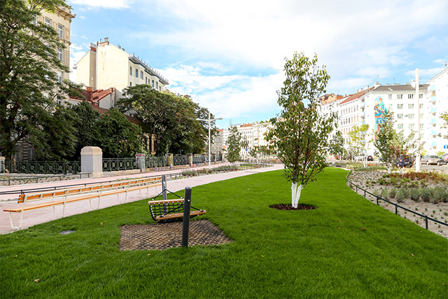 Visualisierung des "Naschparks", der auf dem Gelände des ehemaligen Naschmarktparkplatzes entsteht. © Mostlikely Architecture
