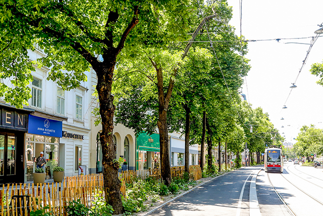 Wiedner Hauptstraße Die Geschäftsstraße wurde spürbar aufgewertet. © Stadt Wien / Christian Fürthner