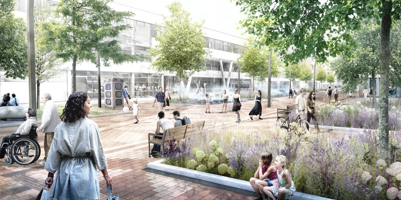 Visualisierung Melchiorgasse Nordbahnviertel Visualisierung der Begrünungsmaßnhamen im Nordbahnviertel
