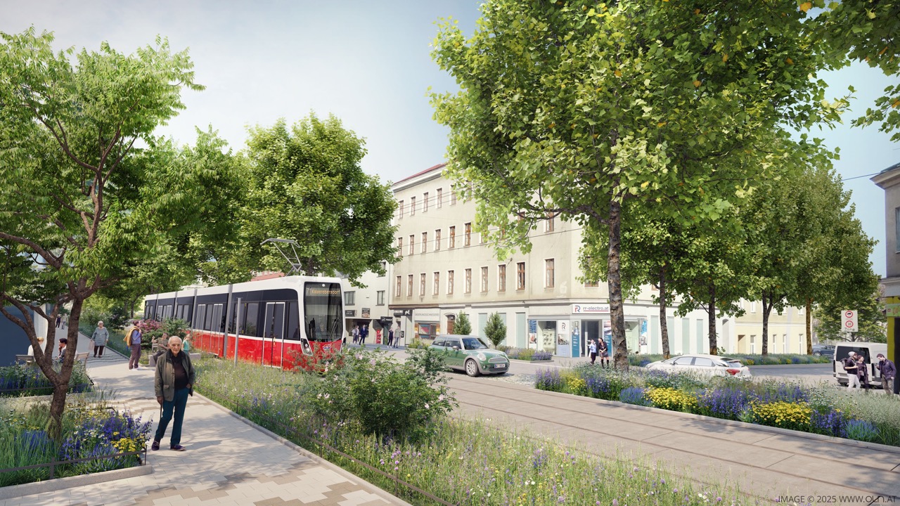 Visualisierung der Umgestaltung Simmeringer Hauptstraße, ©2025 WWW.OLN.at
