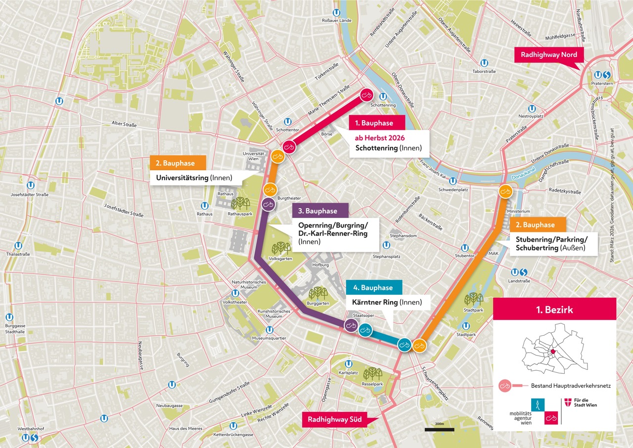 Ring: Übersichtsgrafik und Abschnitte Grafische Darstellung der Bauabschnitte am Ring