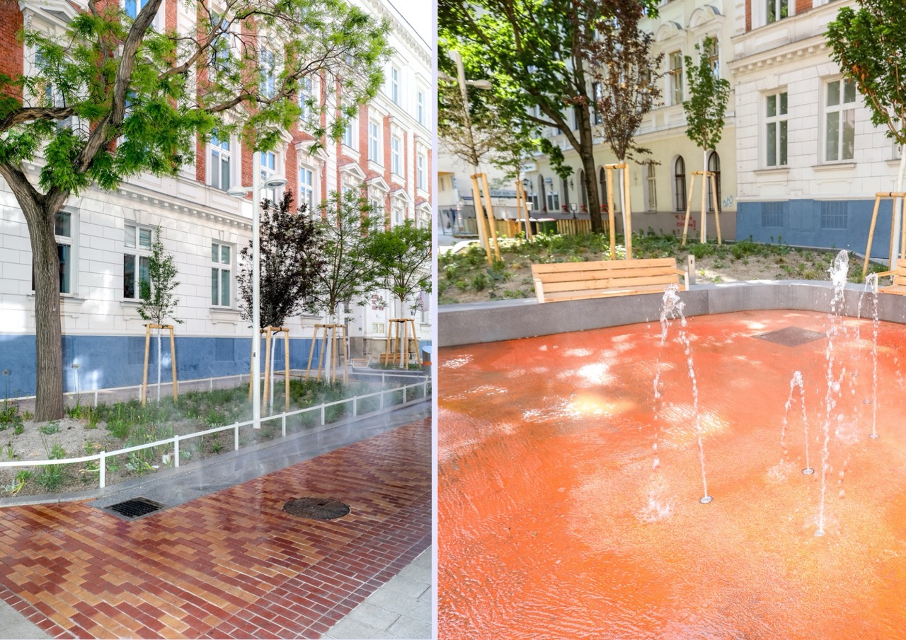 Bodendüsen und Brunnen im Supergrätzl Favoriten © Stadt Wien/Christian Fürthner