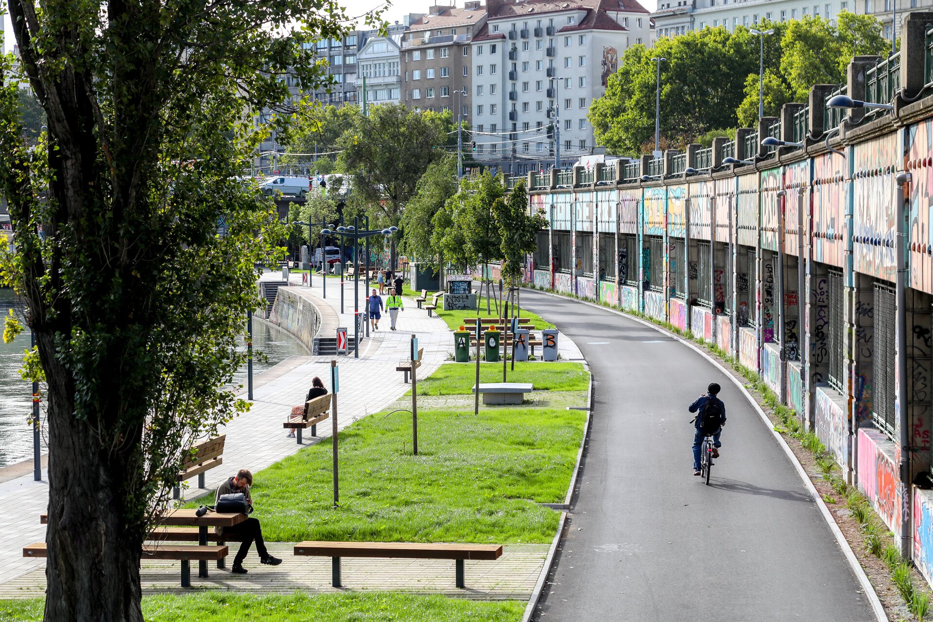 Getrennter Rad- und Fußweg am Donaukanal ©Stadt Wien/Fürthner